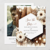 Rustikale Hochzeit mit Chic minimalistisch Save The Date (Vorne/Hinten)
