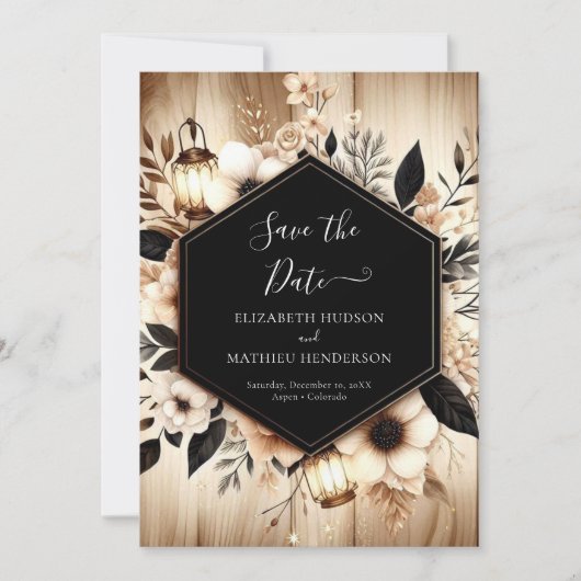 Rustikale Hochzeit mit einfachem Wasser Save The Date (Vorderseite)