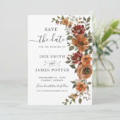 Rustikale Hochzeit mit Erdbeeren, Orangenkupfer Save The Date (Stehend Vorderseite)