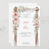 Rustikale Hochzeit mit Flora Arch Einladung (Vorne/Hinten)