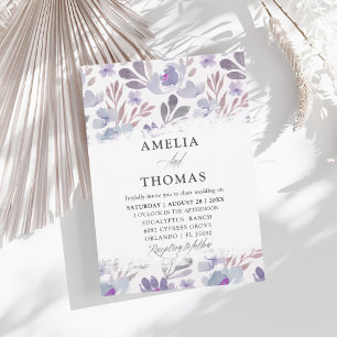 Rustikale Hochzeit mit Flora und Fauna Einladung