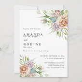 Rustikale Hochzeit mit Flora und Fauna Einladung (Vorderseite)