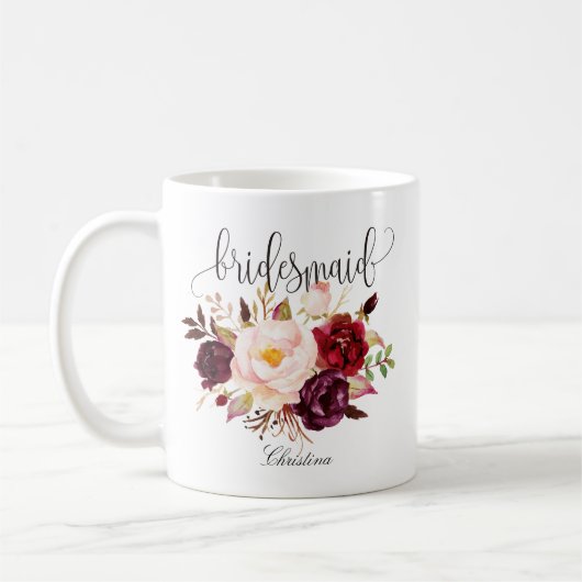 Rustikale Hochzeit mit Floral Kaffeetasse (Links)