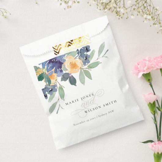 Rustikale Hochzeit mit gelbem Blau Geschenktütchen (Versiegelt)