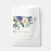 Rustikale Hochzeit mit gelbem Blau Geschenktütchen (Vorderseite)