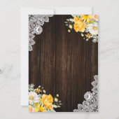 Rustikale Hochzeit mit gelbem Pfirsich Einladung (Rückseite)