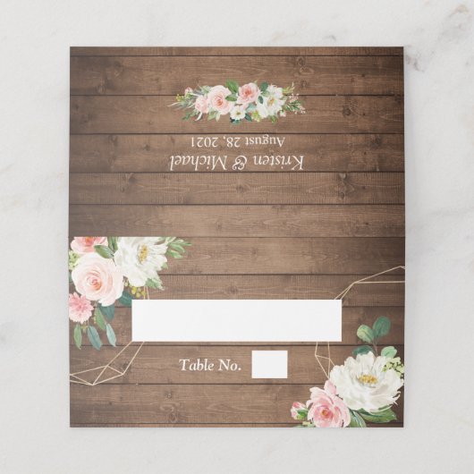 Rustikale Hochzeit mit geometrischen Rahmen aus Ho Platzkarte (Außenseite Aufgefaltet)