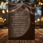 Rustikale Hochzeit mit gepflastertem Baumstamm Einladung