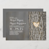 Rustikale Hochzeit mit gepflastertem Herzen Einladung (Vorne/Hinten)