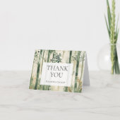 Rustikale Hochzeit mit grünem Gold Dankeskarte (Vorderseite)