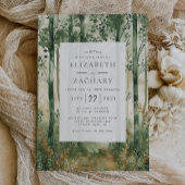 Rustikale Hochzeit mit grünem Gold Einladung