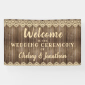 Rustikale Hochzeit mit Holz und Creme Banner (Horizontal)