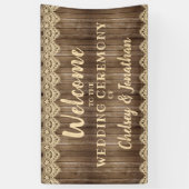 Rustikale Hochzeit mit Holz und Creme Banner (Vertikal)
