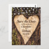 Rustikale Hochzeit mit Holzbauch rettet das Datum Postkarte (Vorne/Hinten)