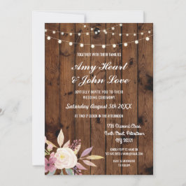Rustikale Hochzeit mit Holzflora lädt Blume ein Einladung