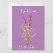 rustikale Hochzeit mit Lavendels Einladung (Vorderseite)