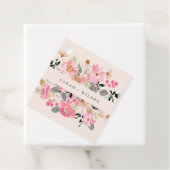 Rustikale Hochzeit mit lebendigem Rosa Wasserfarbe Geschenkanhänger (Beispiel)