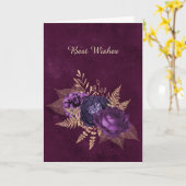 Rustikale Hochzeit mit Lila Flora Herzlichen Glück Karte (Gelbe Blume)