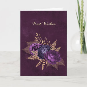 Rustikale Hochzeit mit Lila Flora Herzlichen Glück Karte
