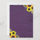 Rustikale Hochzeit mit Lila Holzstrohleuchten Einladung (Rückseite)