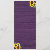 Rustikale Hochzeit mit Lila Holzstrohleuchten Menükarte (Rückseite)