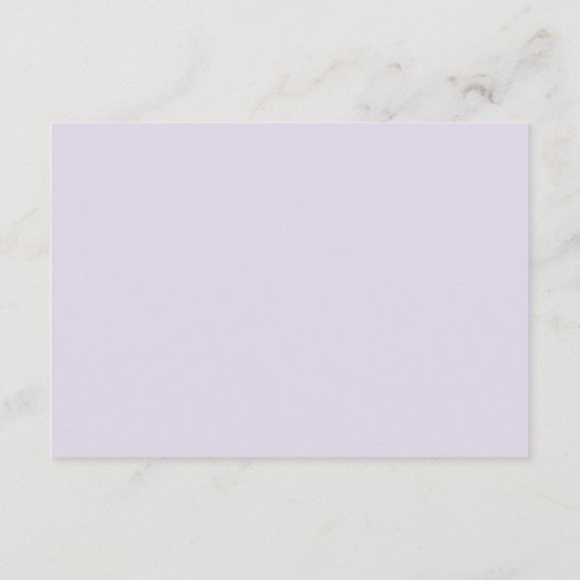 Rustikale Hochzeit mit Lila und grüner Blüte Begleitkarte (Rückseite)