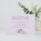 Rustikale Hochzeit mit Lila und grüner Blüte Begleitkarte (Stehend Vorderseite)