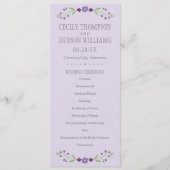 Rustikale Hochzeit mit Lila und grüner Blüte Programm (Vorderseite)