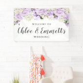 Rustikale Hochzeit mit Lila und weißer Blüte Banner (Insitu)