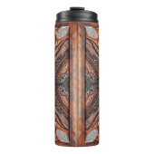 Rustikale Hochzeit mit mehrfarbigem Leder und Spit Thermosbecher (Vorderseite)