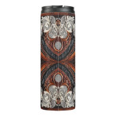 Rustikale Hochzeit mit mehrfarbigem Leder und Spit Thermosbecher (Rückseite)