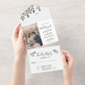 Rustikale Hochzeit mit mit Monogramm Foto All In One Einladung (Abreißen)