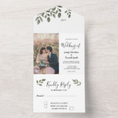 Rustikale Hochzeit mit mit Monogramm Foto All In One Einladung (Innen Boden)