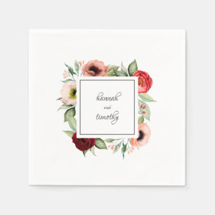 Rustikale Hochzeit mit Namen Serviette