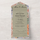 Rustikale Hochzeit mit orangefarbenem Wasser All In One Einladung (Innen Boden)