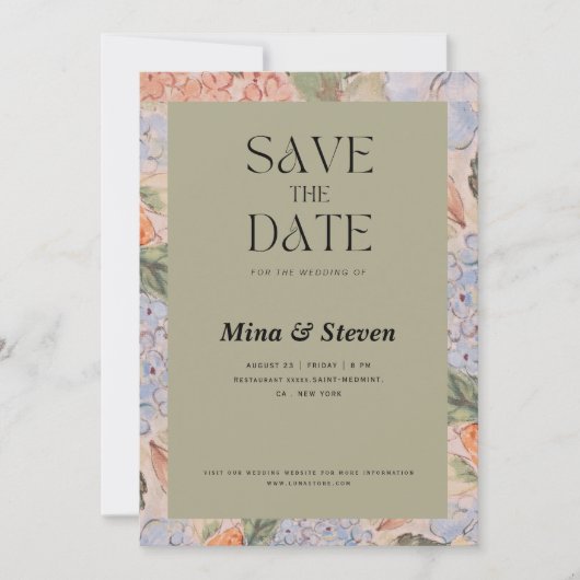 Rustikale Hochzeit mit orangefarbenem Wasser Save The Date (Vorderseite)