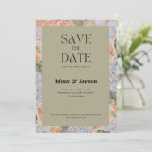 Rustikale Hochzeit mit orangefarbenem Wasser Save The Date (Stehend Vorderseite)