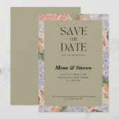Rustikale Hochzeit mit orangefarbenem Wasser Save The Date (Vorne/Hinten)