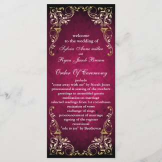 Rustikale Hochzeit mit Ornamenten und Gold Programm