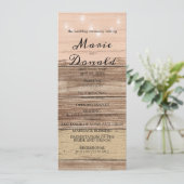 Rustikale Hochzeit mit rosa Holz und Laternen Programm (Stehend Vorderseite)