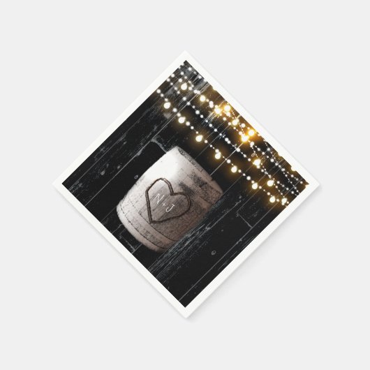 Rustikale Hochzeit mit schwarzem Holz Serviette (Ecke)