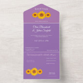 rustikale Hochzeit mit Sonnenblumen All In One Einladung (Innen)