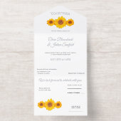 rustikale Hochzeit mit Sonnenblumen - in Creme All-in-One-Einladung (Innenseite)
