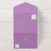 rustikale Hochzeit mit Sonnenblumen - lila All-in-One-Einladung (Außenseite)