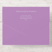 rustikale Hochzeit mit Sonnenblumen - lila All-in-One-Einladung (Rückseite)