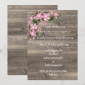 Rustikale Hochzeit mit Vintagem Blumenrosa Einladung (Vorne/Hinten)