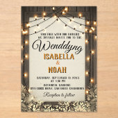 Rustikale Hochzeit mit Vintagen Blume und Foliage Acryleinladungen (Vorderseite)