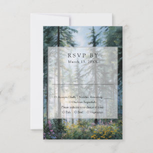 Rustikale Hochzeit mit Waldwildblumen RSVP Karte