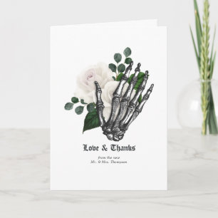 Rustikale Hochzeit mit weißer Blüte Dankeskarte