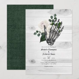 Rustikale Hochzeit mit weißer Blüte Einladung
